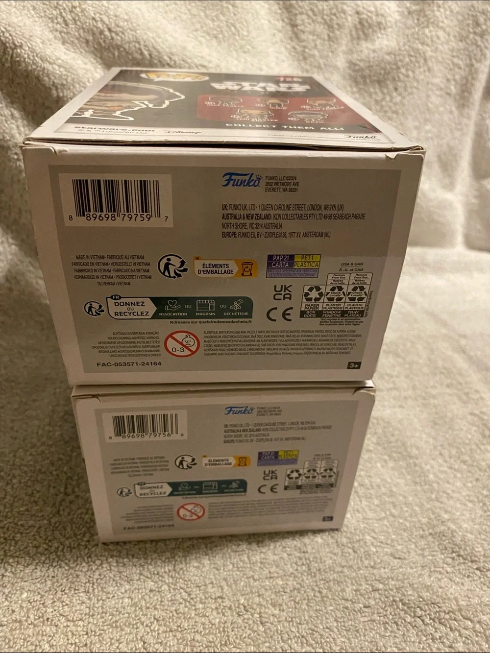 2 Funko Pop! Star Wars Qimir & Bazil Boxed Figures - White, Red, Black, Green